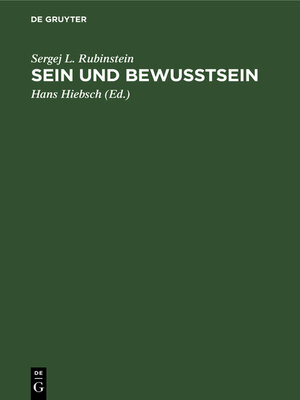 cover image of Sein und Bewusstsein